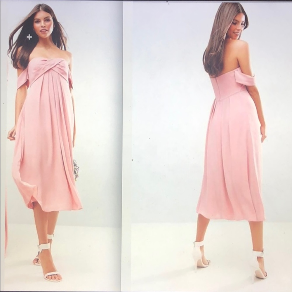 Asos Design Bridesmaid Bandeau Midi Dress